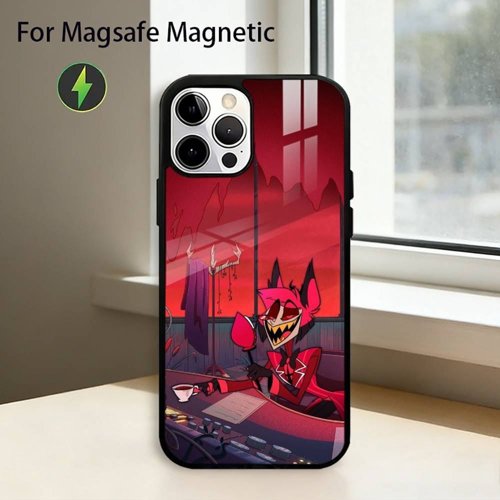 H-HazbinS H-Hotels AlastorS Phone Case For iPhone17,16,15,14,13,12,11 Plus,Pro Magnetic For Magsafe Wireless Charging