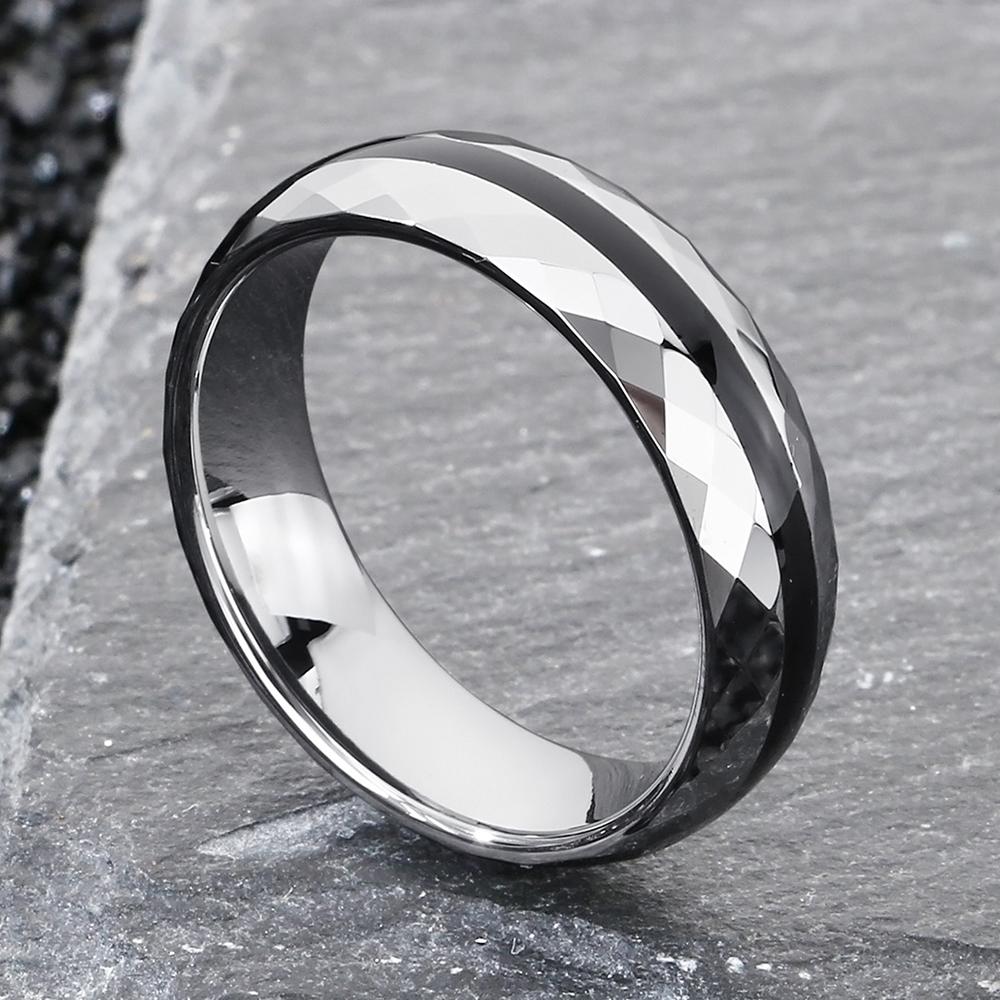 6 мм Белое керамическое обручальное кольцо Обручальное кольцо Ювелирные изделия Помолвка Вольфрамовая сталь Кольца для мужчин женщин Удобная посадка Размер 6--13