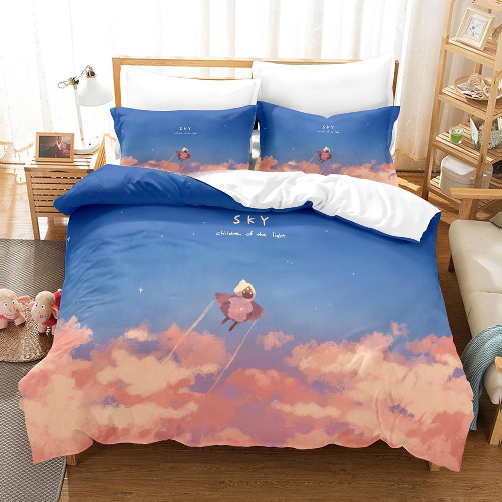 Игровой постельный комплект Sky Children of the Light Мультяшный Аниме трехпредметный комплект Взрослый Детский Спальня Пододеяльник Комплекты 3D Принт Каваии кровати