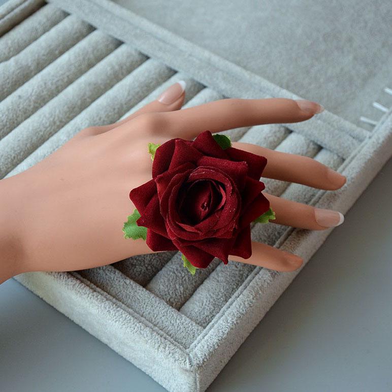 Винтажная красная роза заколка для волос сбоку для танцевальных выступлений