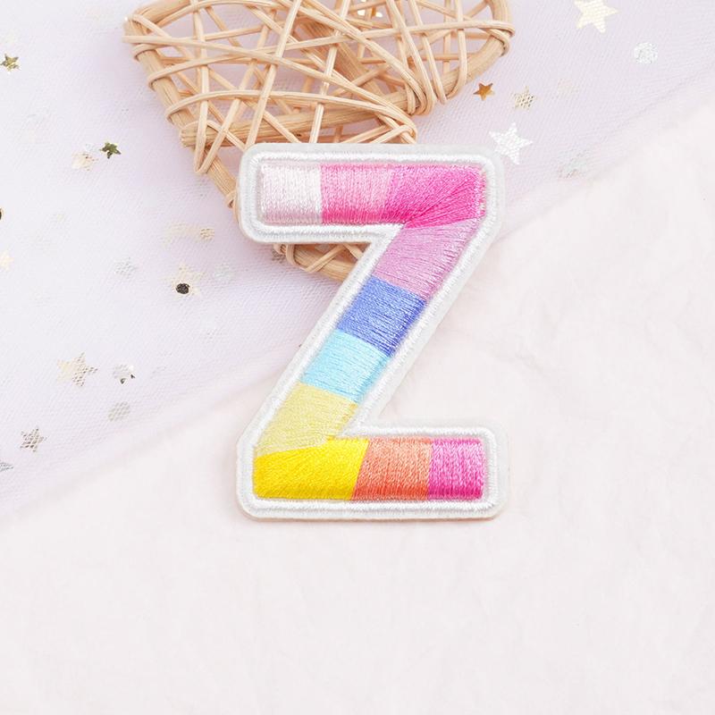 Алфавит 26 букв вышитые наклейки современный полиэстер ручная работа своими руками аппликация простота вогнутые выпуклые буквы градиент цвета