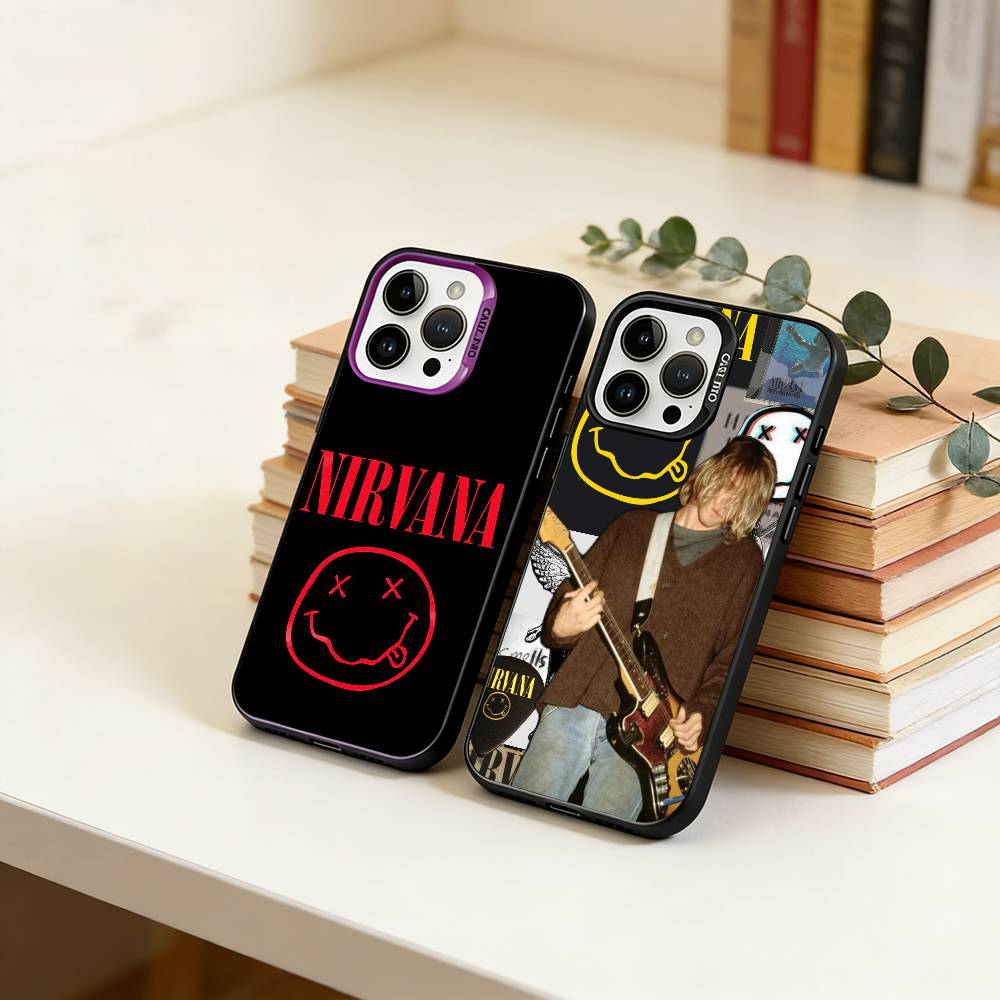 N-Nirvana Phone Case For iPhone 17,16,15,14,13,12,11 Plus,Pro Max,XS,Colorful Silver Phone case Funda Cover
