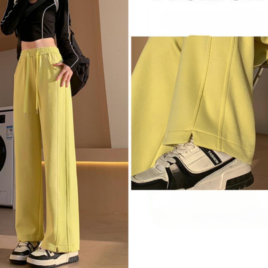 Narrow Style Pants Fashion Solid Banana Wide Leg Pants Women's Autumn High Waisted Straight Casual Sports Sweatpants