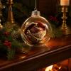 Decorative Holiday Gift Ideas Glowing Christmas Story Ornament, Mini Scene in Ball with Warm LED Unique Exchange Gifts Light, 3D Clear Acrylic Hanging