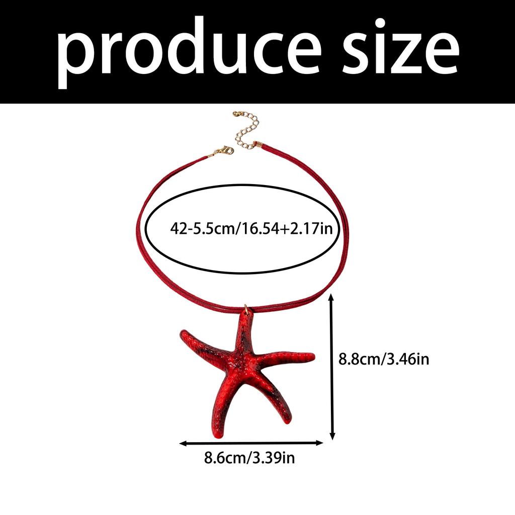 Bohemian Starfish Pendant Statement Necklace Bold Ocean Inspired Neck Jewelry for Women Summer Beach Party Accessory