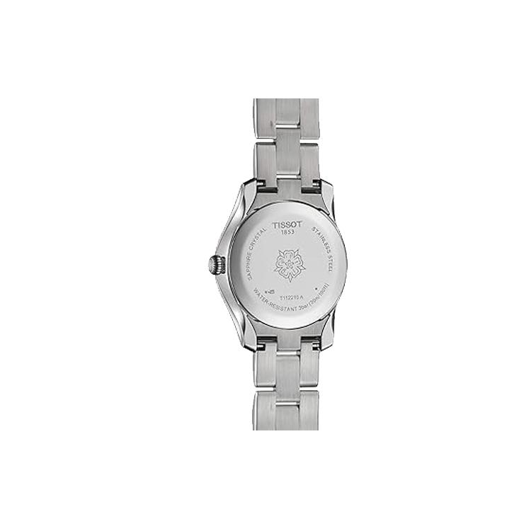 Tissot Кварцевый механизм 30м Водонепроницаемость Женские часы Белый циферблат Корпус из нержавеющей стали T112.210.11.031.00