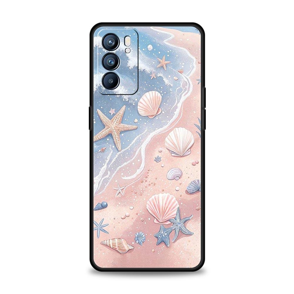 Чехол для телефона с рисунком морских ракушек и водорослей Для Oppo A17 A31 A54 A57 A78 A79 A98 Find X5 X6 Reno 6 7 8 10 11 12 13 F Pro Мягкий ТПУ