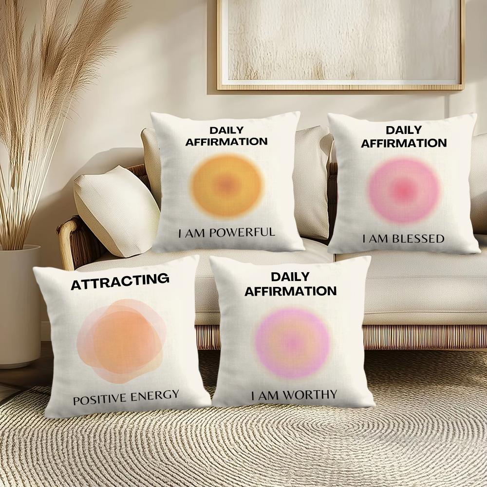 Daily Affirmations Cushion Cover Soft Plush Throw Pillow Cover DoubleSided Printed Cushion Case Cozy Sofa Home Decor