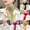 Women Candy Color Chiffon Silk Scarf Rose Decor Neck Collar Sunscreen Neckerchief Thin Summer Soft