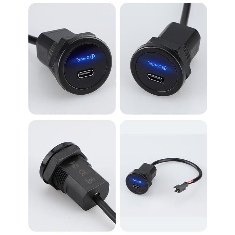 Автомобильные зарядные розетки 12 В/24 В с портом Type C PD3.0, Панель USB для быстрой зарядки для грузовиков и автобусов