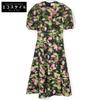 F1D914 Black Floral Print One-piece 24FW Dress UK6 blackUsed