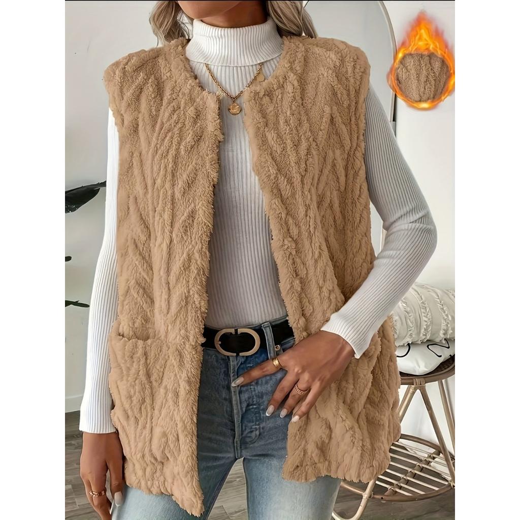New Autumn and Winter Vest with Fur Coat and Versatile Jacket, Featuring A Camisole Shoulder and Imitation Lamb Wool Vest