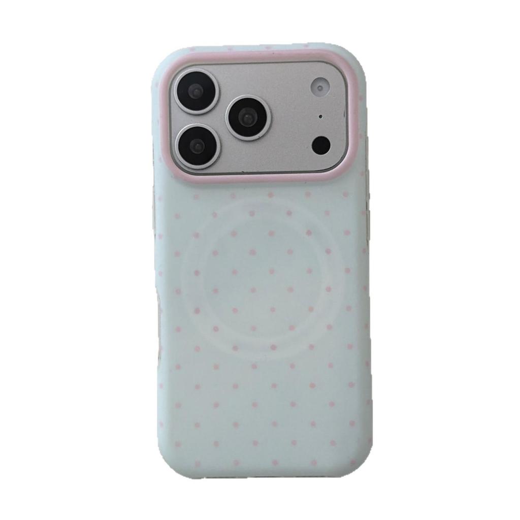 Магнитный защитный чехол для iPhone 15/Pro/17/Pro Max с принтом в виде макарон в горошек для женщин