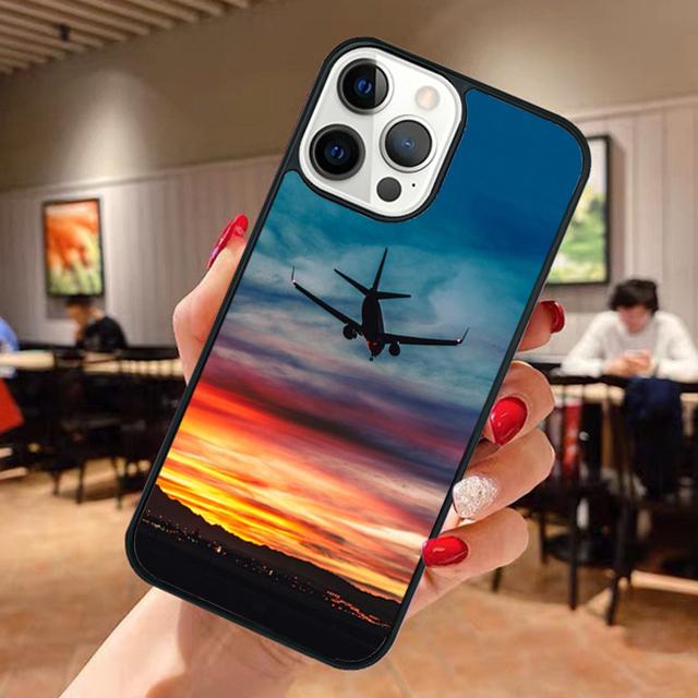 Чехол для телефона с изображением самолета на рассвете Для iPhone 17 Air 13 12 14 15 16 Для Apple iPhone 17 Air Pro Max Plus Coque