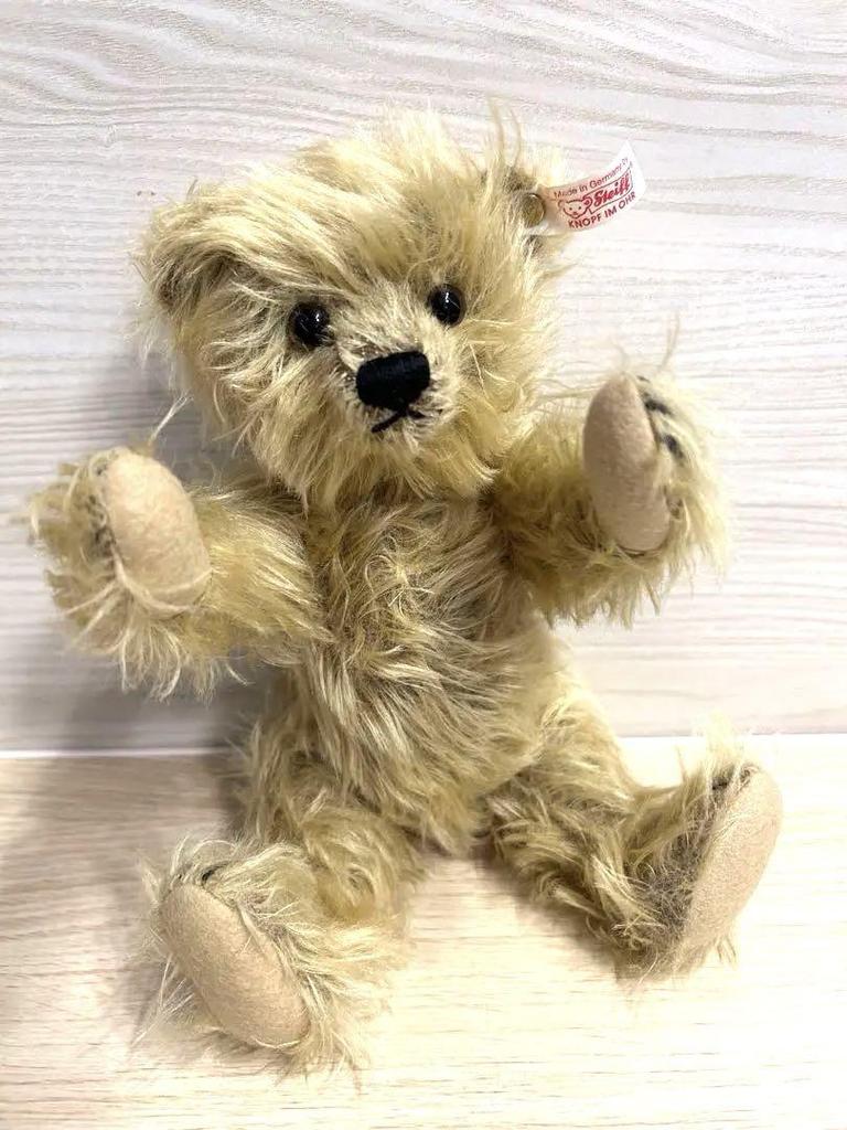 [Б/У] Плюшевый мишка Steiff, Бежевый, Шарнирный, со Встроенным Звуком