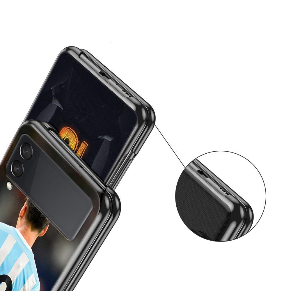 Футбольный чехол из твердого поликарбоната на 10 игроков для Samsung Galaxy Z Flip 7 6 5 4 Черная крышка для Galaxy Z Flip 3 Складная оболочка Fundas
