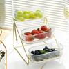 3-Tier Dried Fruit Display Tray with Nut Stand Stylish Elk Lid Sturdy Plastic Iron Frame