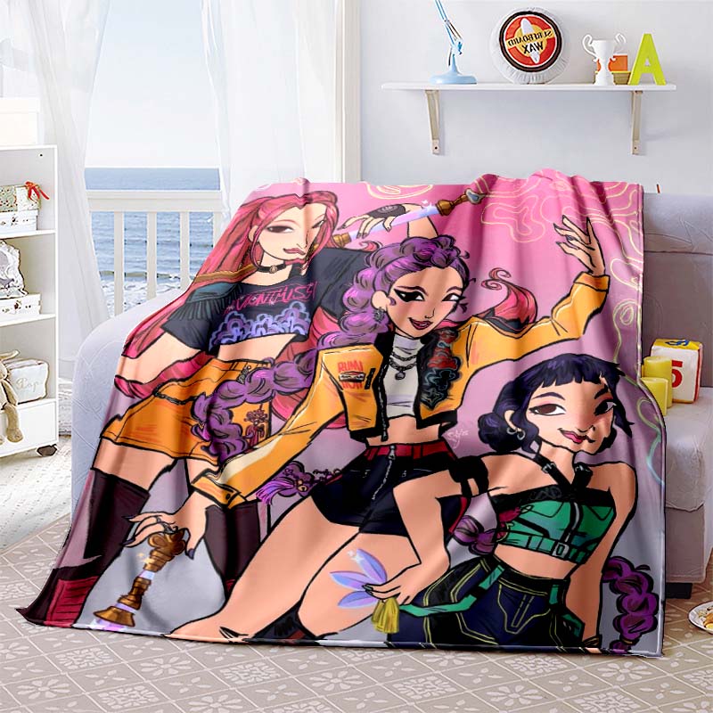K-Pop-Demon-Hunters Blanket Hot Anime Flannel Blanket Fan Gift Suitable for Home Leisure Camping Travel Multifunctional Blanket1