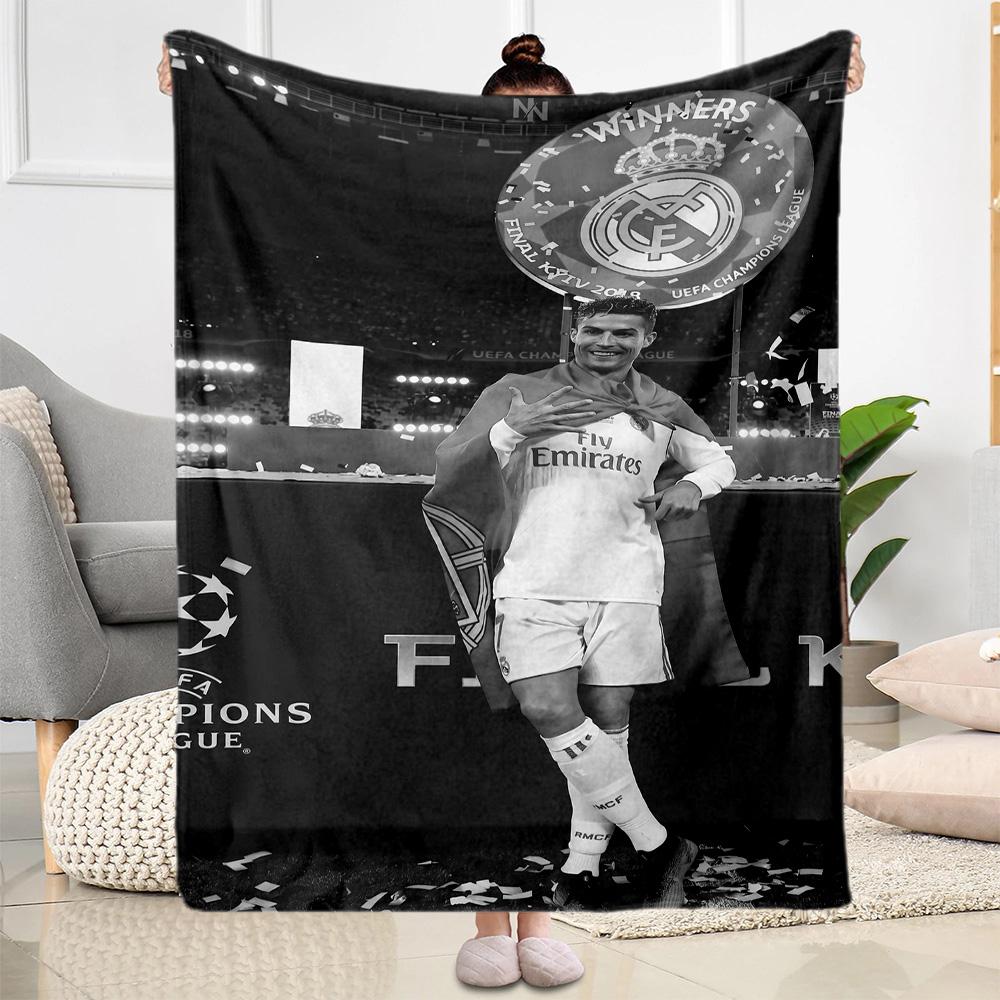 Ronaldo's Legacy Soccer Blanket Warmthful Decor Suitable for Bedding Picnics Seaside for All Occasions Warmthful Decor