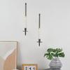Black Metal Candle Sconces Set of 2 Wall Mounted Pillars Candle Holders Hanging Candlesticks Home Living Room Decors