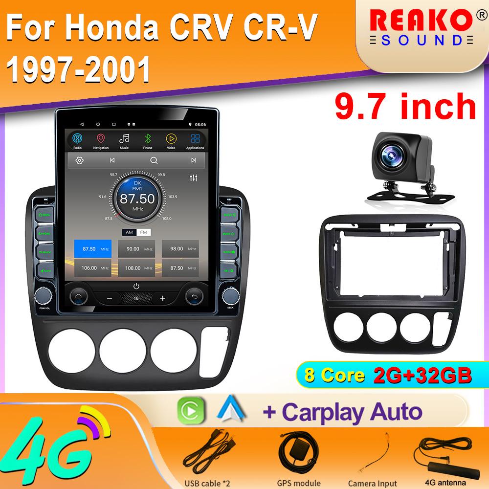 9,7-дюймовый вертикальный экран Tesla Android для Honda CRV CR-V 1997-2001 Автомобильный радиоприемник GPS-навигатор Мультимедийный проигрыватель Carplay