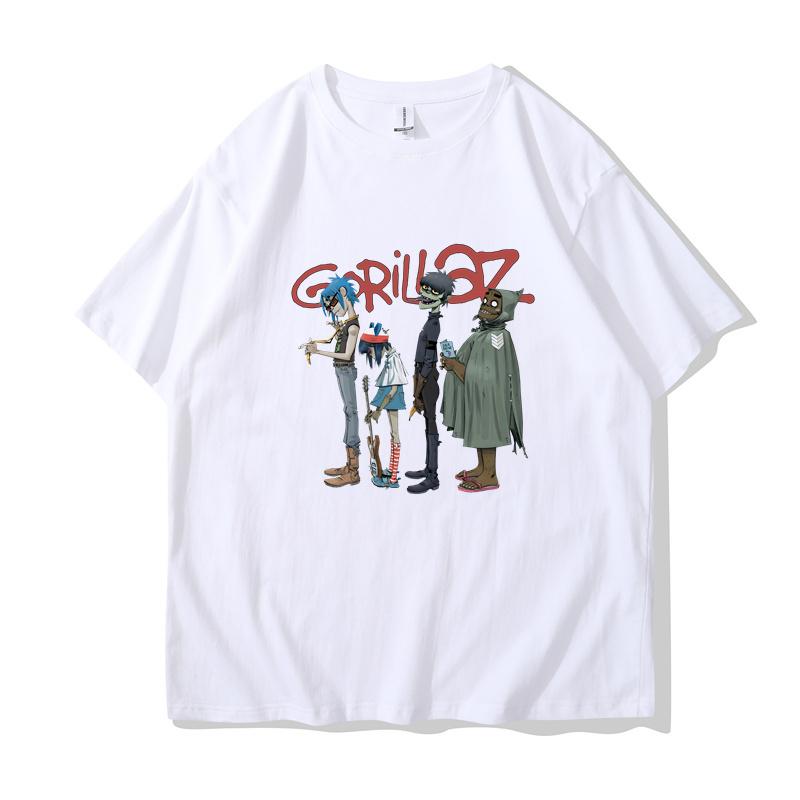 Music Band Gorillaz PUNK ROCK T Shirt Men Women Summer 90s O-neck Cotton Short Sleeve T-shirts Clothes Vintage Y2K Clothing Tee