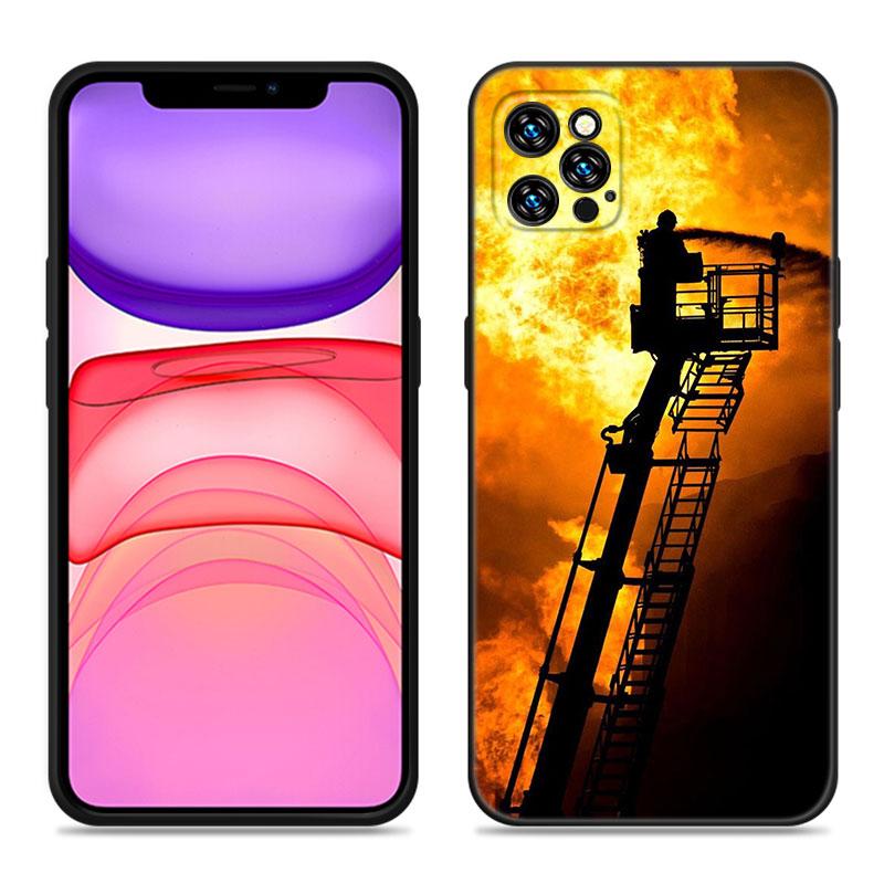 Герои-пожарные Пожарный Чехол для телефона для Apple iPhone 12 13 Mini 11 14 15 Pro Max 7 8 X XR XS SE 2020 2022 Черный силиконовый чехол
