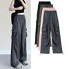Модные женские свободные повседневные брюки-карго, новые элегантные свободные карманы на шнурке, мешковатые широкие брюки, винтажная рабочая одежда, брюки 676