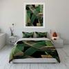 Green and gold stripes. Bedding sets Duvet cover sets Duvet covers Pillowcases(1*Duvet Cover 2*Pillowcases without duvet insert)