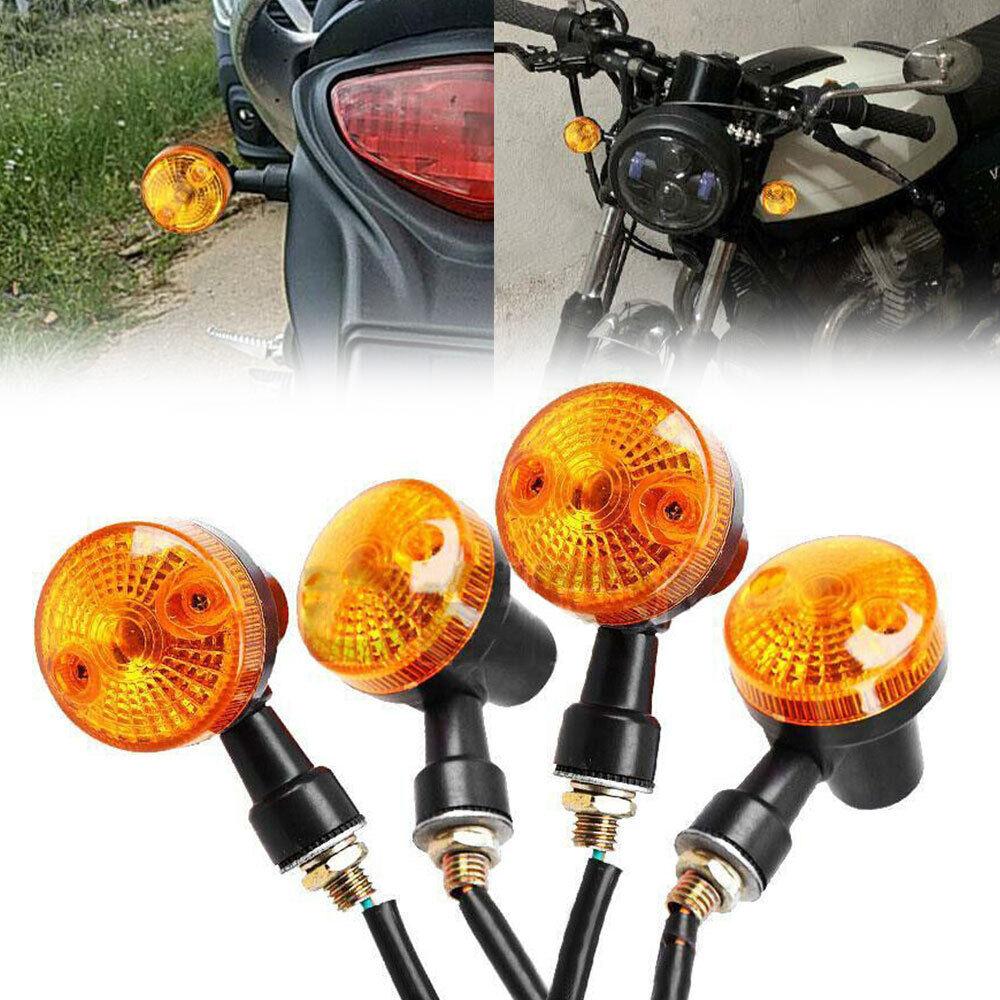 4PCS Motorcycle Turn Signal Indicator Light, 12V 10W Halogen Lamp Retro Front Rear Turn Signal Light, 10mm Mounting Bolts, IPX66 Waterproof All-Weathe
