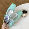Korean Version of Women's Single Shoes Spring and Summer 2025 New Square Head Mary Jane Candy Color Light Mouth Flat Women's Shoes