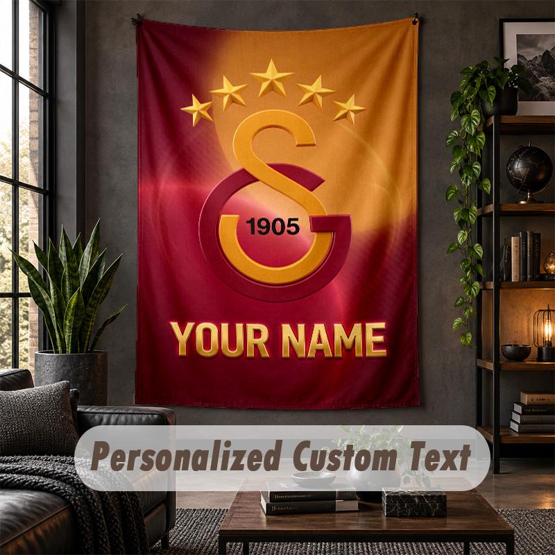 Wall Tapestry Galatasaray FC Print Custom Name Text Wall Hanging Home Decor