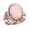 Кольцо из двухцветного серебра 925 пробы с натуральным розовым опалом ручной работы S.7 L3M30