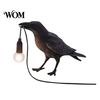Decorative Bird Figurine Lamp Crow Table Lamp, Gothic Raven Night Light, Halloween Black Niche Home Decor Gifts Dark Academia for Desktop Bedroom