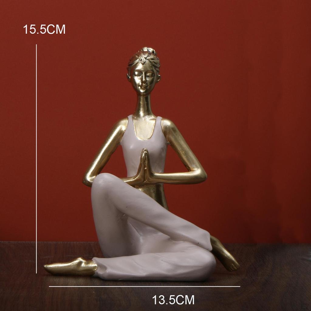 Yoga Statue Women Pose Decorative Resin Crafts Sculpture Lady for