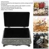 Floral Engraved Metal Trinket Box Silver Musical Jewelry Box Storage Jewelry Box  For Ladies