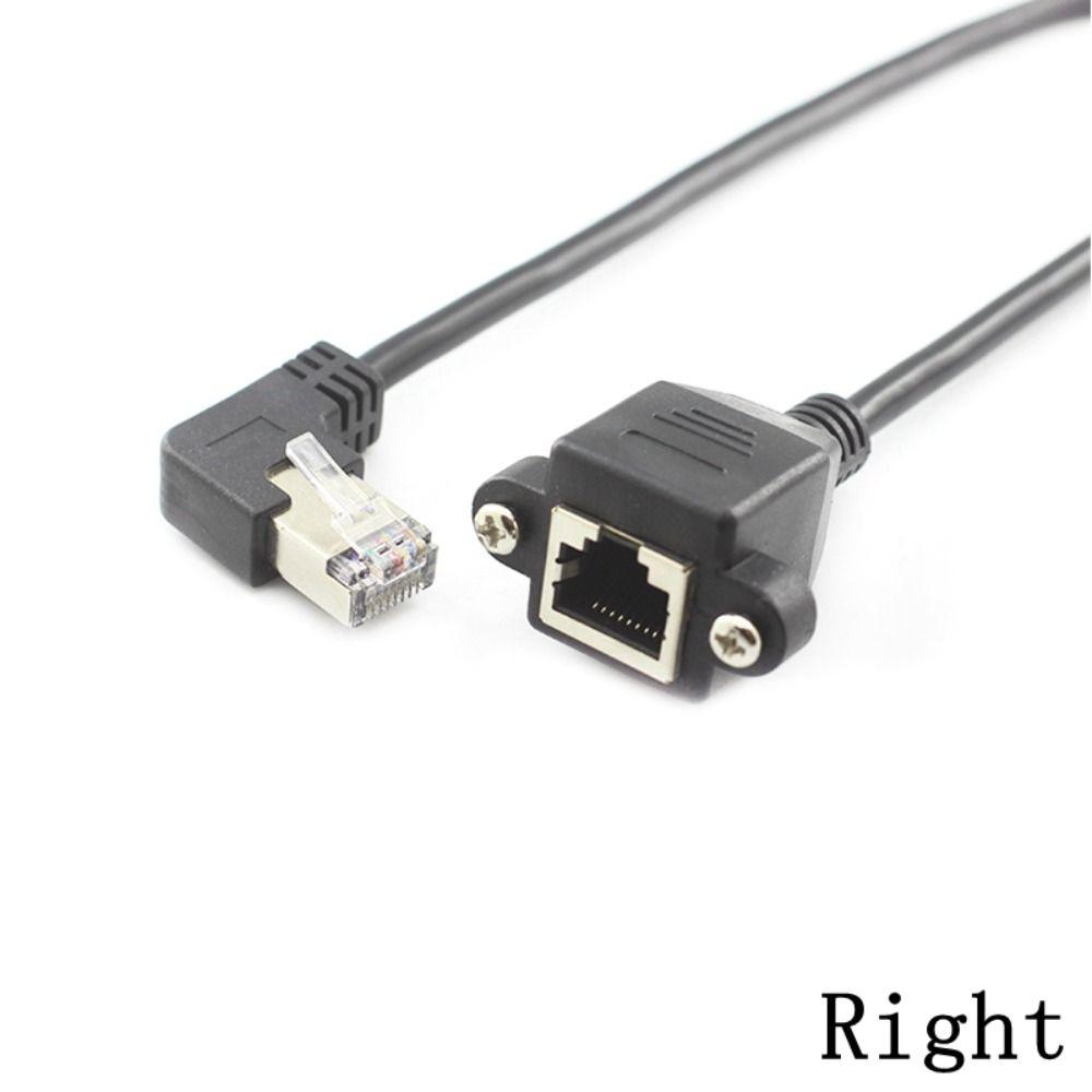 Right Angle Screw Panel Ethernet LAN Cord Network Wire RJ45 Cable Panel Mount Extension Cable