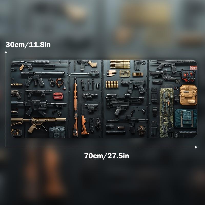 Коврик для мыши Gun Large Gaming Mouse Pad XXL игровой Настольный коврик Нескользящая резиновая основа Удобный для клавиатуры и мыши Прошитые края для домашнего игрового офиса