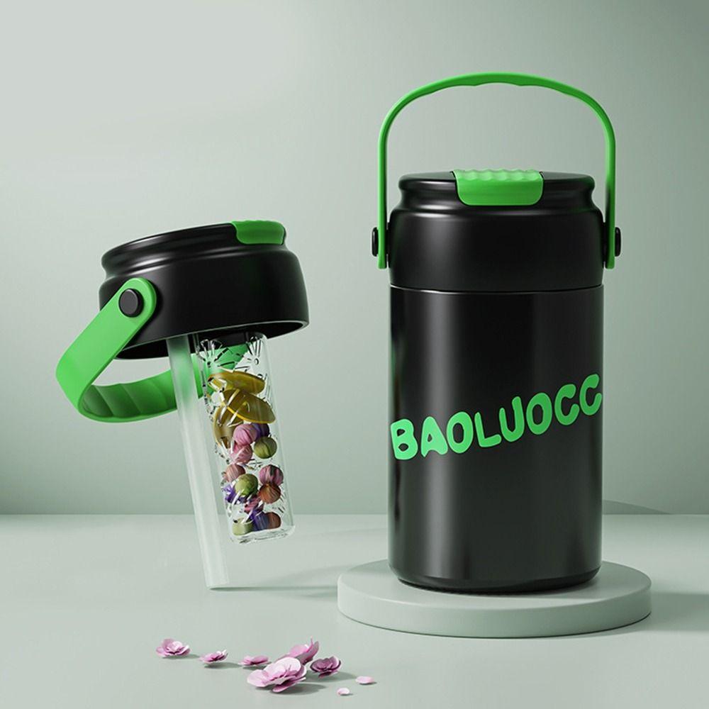 Кружки с соломинкой большой вместимости, с термоизоляцией, ручная термоизолированная бутылка для воды, модный термос, для девочек