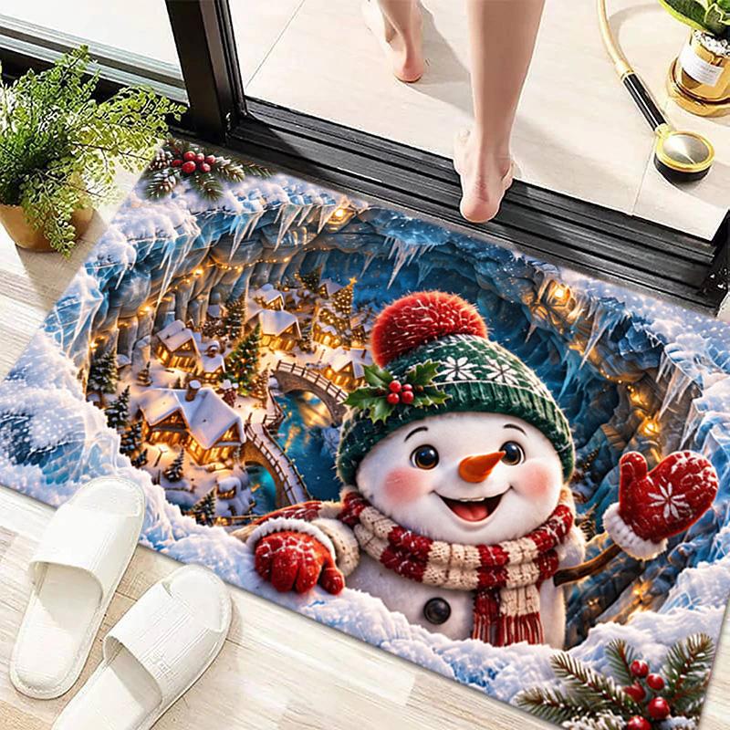 Christmas and New Year gifts cute snowmen Christmas trees Santa Claus carpets home decor non slip seats chair cushions decorative carpets P12