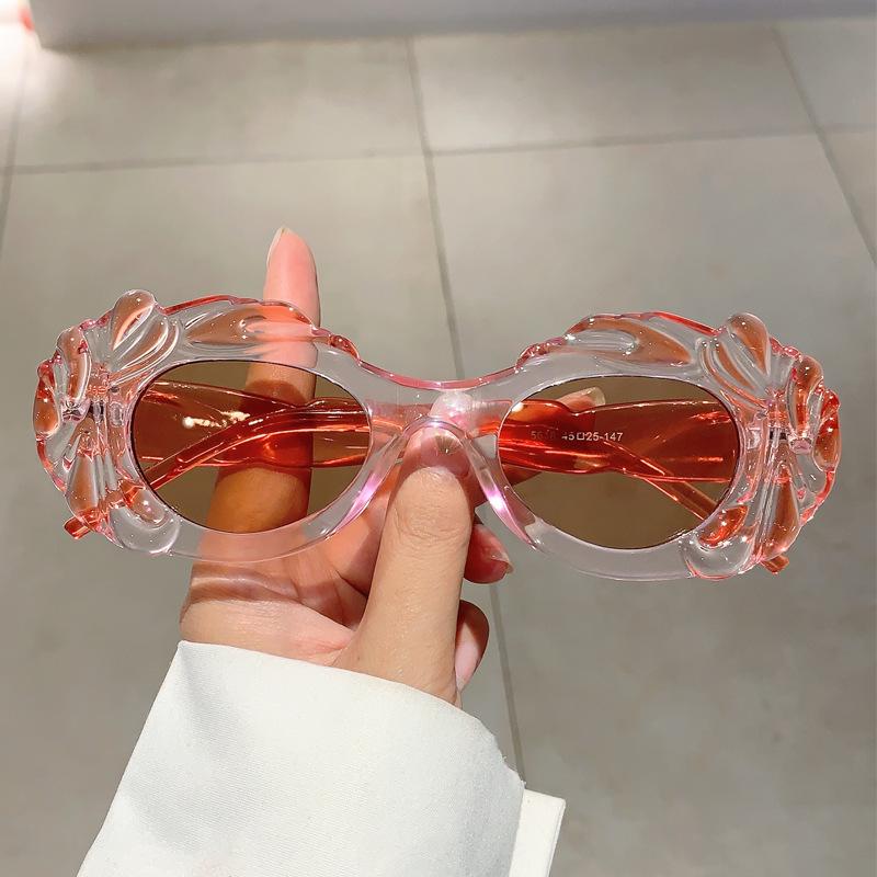 Дизайнерские солнцезащитные очки класса люкс с овальной рельефной оправой для женщин и мужчин, винтажные модные солнцезащитные очки, трендовые панк-розовые милые оттенки, защита от УФ-лучей 400