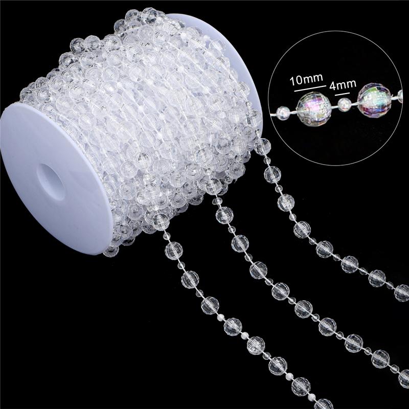 17-60Meter Imitation Pearl Acrylic Beaded Chain Trim Garland Strand for Door Curtain Wedding Decoration DIY Embellished Accessories