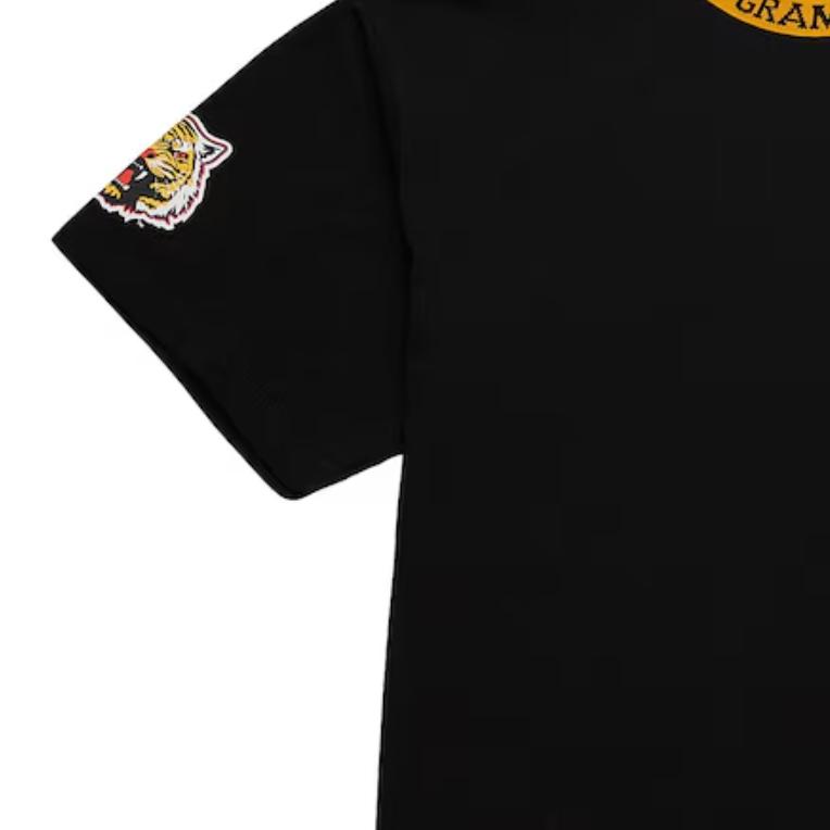 Mitchell & Ness x NCAA ЧЕРНЫЙ Grambling Tiger S Жаккардовая футболка-лонгслив с контрастными рукавами Мужская Черный FC7220-GSUBLCK