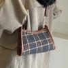 Премиум-смысл, универсальная сумка для поездок на работу в стиле ретро в клетку для женщин, новинка 2024 года, простая контрастная сумка через плечо