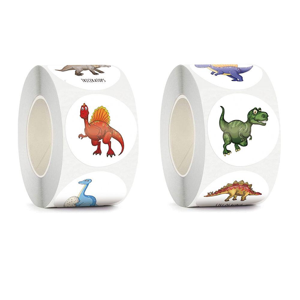 Adhesive Round Kids Encourage Sticker Dinosaur Children's Cartoon Stickers Teacher Reward Stickers