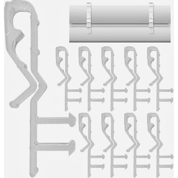 Amazing Drapery Hardware 2" Clear Hidden Valance Clips - Durable Plastic Brackets for Blinds and Window Shades, 10-Pack