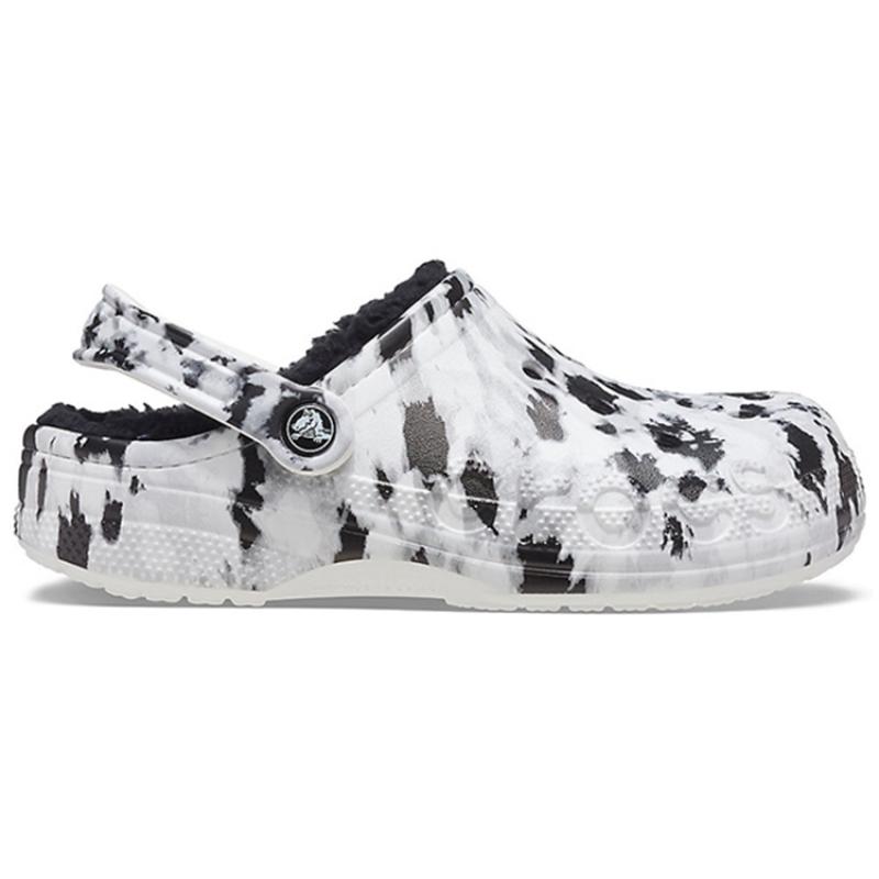 Crocs Baya Замшевые Клоги с Подкладкой из Флиса Бело-Серые Тапочки Унисекс 'Белый Серый'