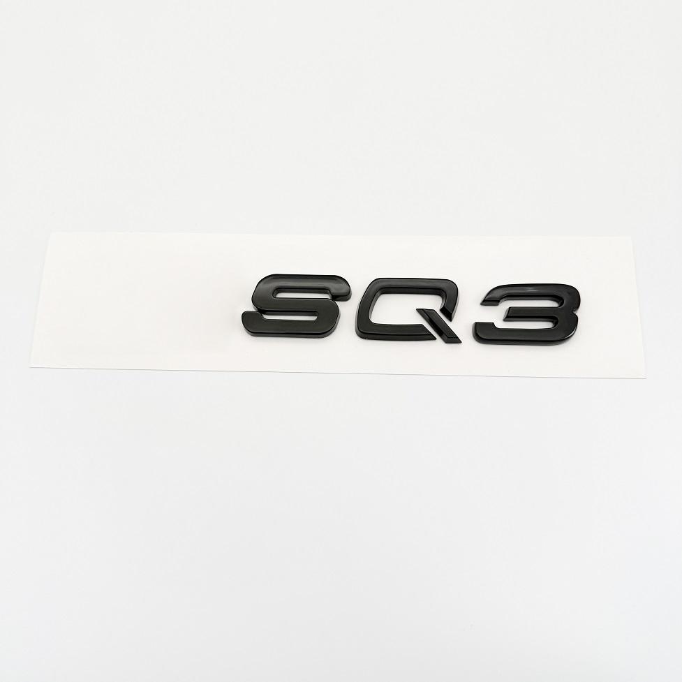 Glossy Black Car Sticker Emblem For Audi RSQ3 RSQ7 RSQ8 Rear Trunk ABS Letters Decor Badge Decals