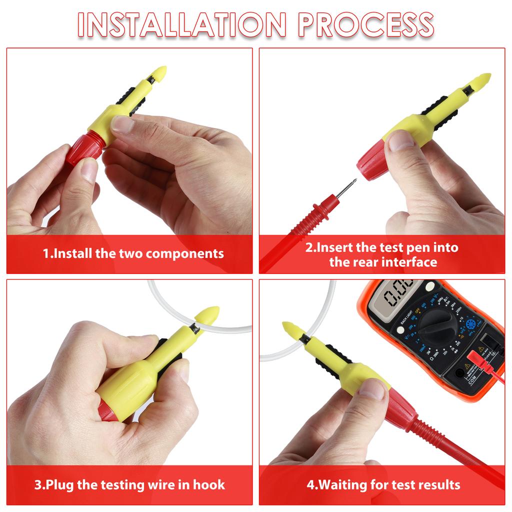Комплект из 4 шт. зондов для прокалывания проводов 2 мм 4 мм, портативный зонд для прокалывания изоляции, зажим для прокалывания проводов, инструмент для тестирования прокалывания проводов