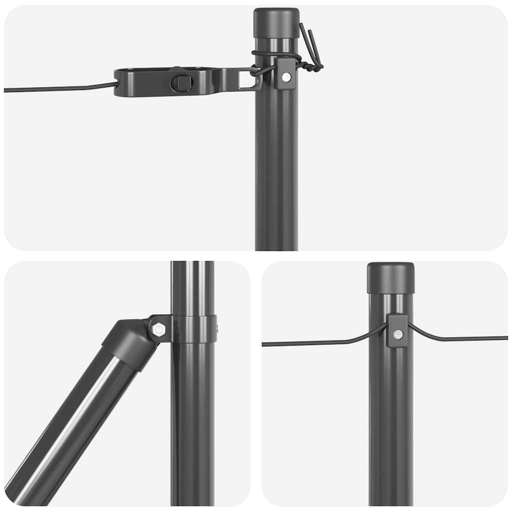 Fence Posts for Concrete Installation 13 Pcs Gray